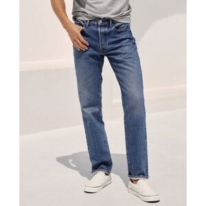 AYR Normie Blue Straight Leg Jeans Classic Denim Organic Cotton Size 34 x 32
